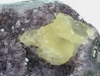Amethyst Geode With Honey Calcite On Metal Stand - Uruguay #46166-3